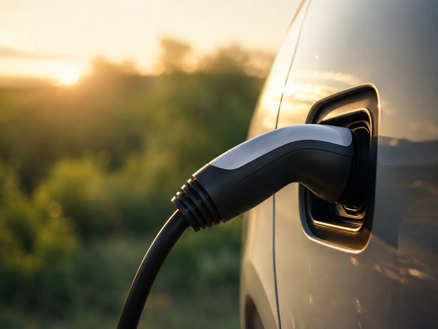 Electric vehicle charging infrastructure at a depot.